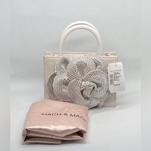 Mach & Mach Crystal Flower Suede Bag
